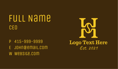 Premium Coffee Letter H Business Card