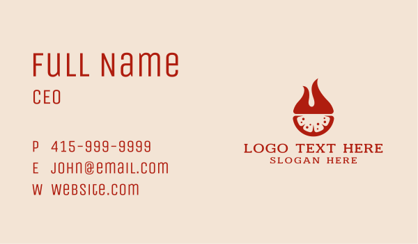 Flame Pizza Fast Food Business Card Design Image Preview