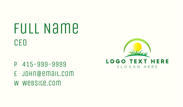 Sun Grass Lawn Business Card Design Image Preview