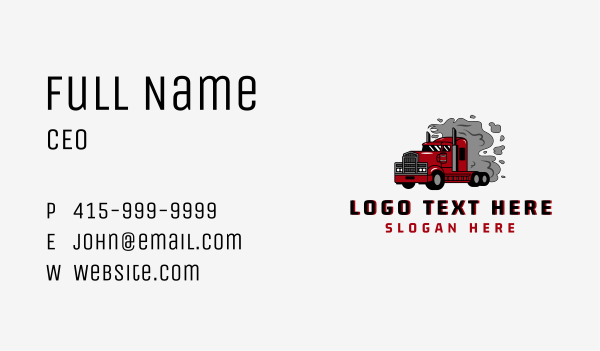 Smoke Logistics Truck Business Card Design Image Preview