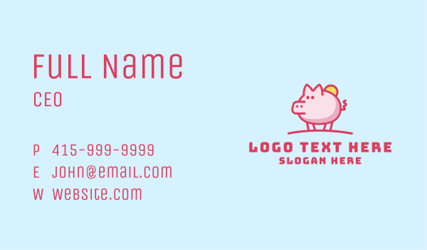Sunshine Pig Cartoon Business Card Design Image Preview