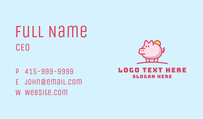 Sunshine Pig Cartoon Business Card Image Preview