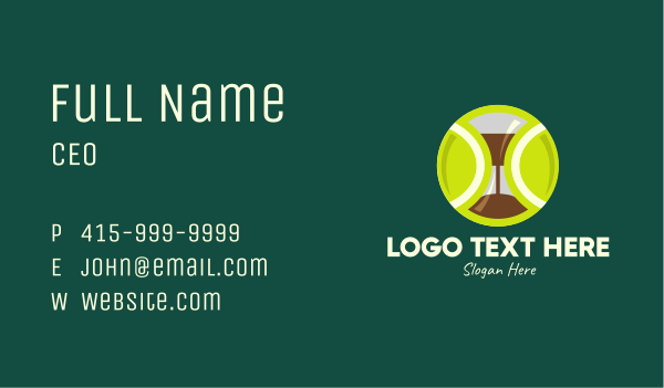 Green Tennis Ball Hourglass Business Card Design Image Preview