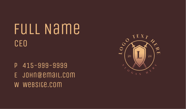 Security Shield Sword Business Card Design Image Preview