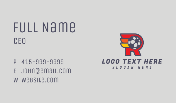 Football Sports Letter R Business Card Design Image Preview