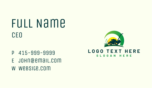 Lawn Mower Grass Business Card Design Image Preview