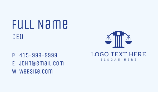 Blue Tower Scale Business Card Design Image Preview