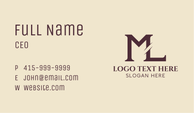 Corporate Legal M & L Business Card