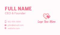 Dainty Pink Hearts Business Card Design