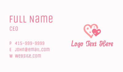 Dainty Pink Hearts Business Card Image Preview