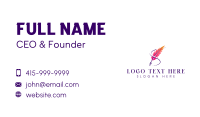 Quill Feather Writing Business Card Design