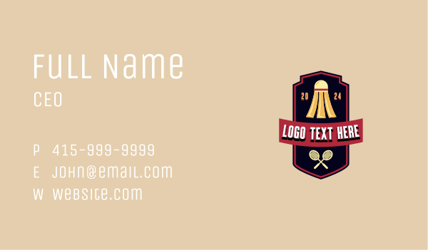 Badminton Varsity League Business Card Design Image Preview