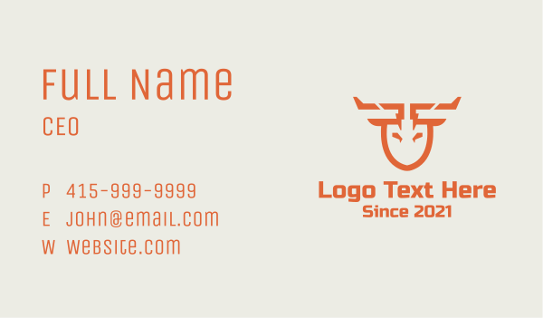 Orange Shovel Deer Business Card Design Image Preview