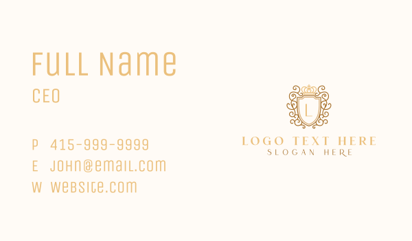 Crown Shield Royalty Business Card Design Image Preview