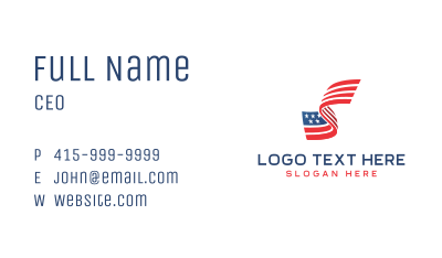 Star Stripe Flag Letter S Business Card Image Preview