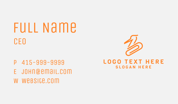 Swan Paper Clip Business Card Design Image Preview