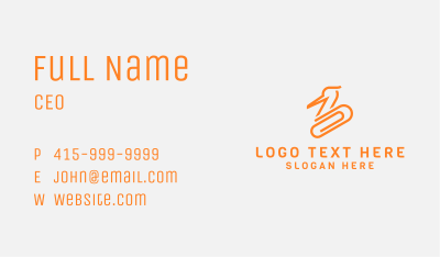 Swan Paper Clip Business Card Image Preview