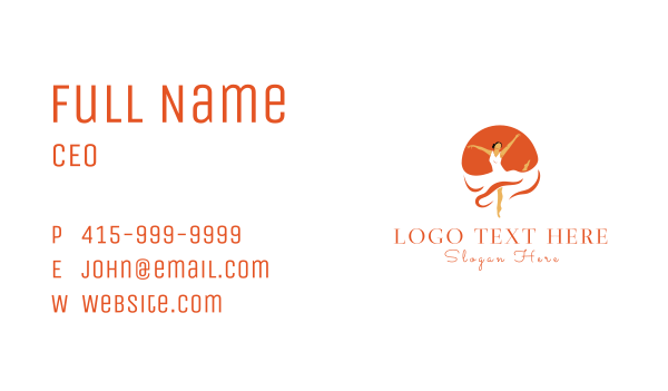 Orange Dancing Lady Business Card Design Image Preview