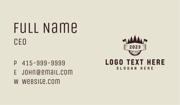 Lumberjack Axe Woodworking Business Card Design Image Preview