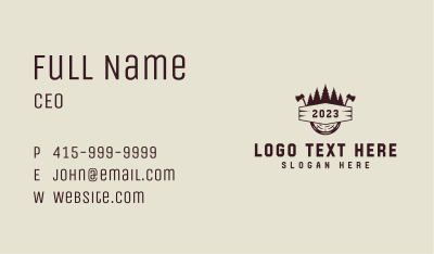 Lumberjack Axe Woodworking Business Card Image Preview