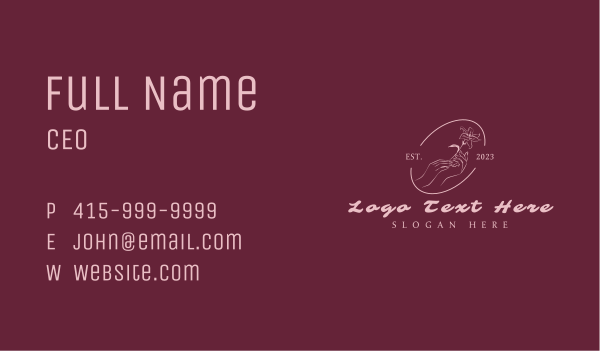 Elegant Floral Hand Emblem Business Card Design Image Preview