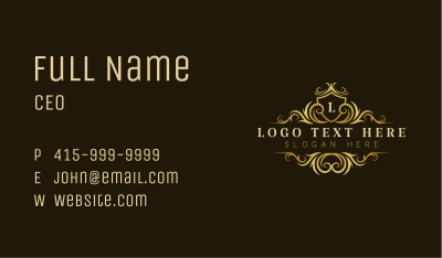 Deluxe Crest Monarchy Business Card Image Preview