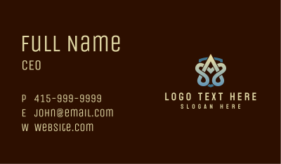 Shield Gradient Letter A Business Card Image Preview