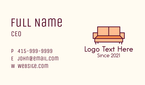 Orange Couch Furniture Business Card Design Image Preview