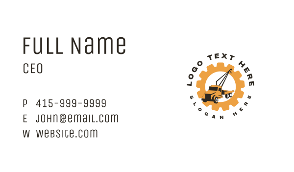 Tow Truck Crane Business Card Design Image Preview