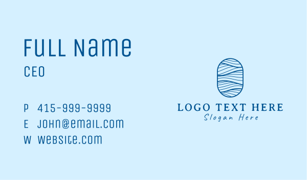 Oval Blue Waves Business Card Design Image Preview