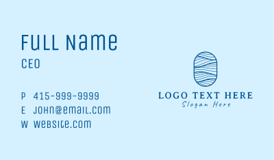 Oval Blue Waves Business Card Image Preview