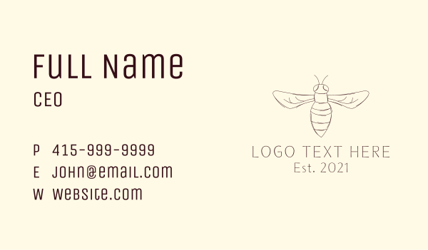 Hornet Insect Sketch Business Card Design Image Preview