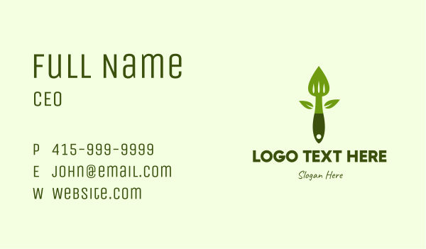Leaf Spatula Business Card Design Image Preview