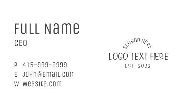 Minimalist Handwritten Wordmark Business Card Design Image Preview