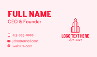 Red Tower Skyline  Business Card Design