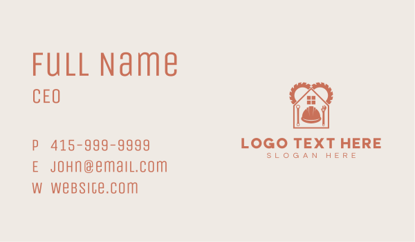 Contractor Hard Hat Tools Business Card Design Image Preview