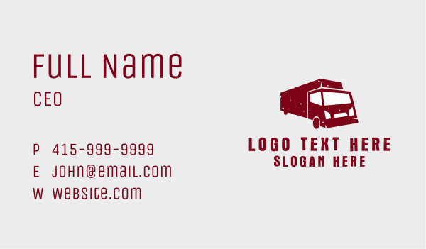 Freight Transport Truck Business Card Design Image Preview