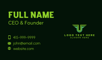 Green Wings Letter U  Business Card Image Preview