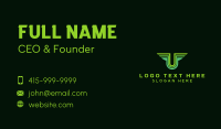 Green Wings Letter U  Business Card Preview