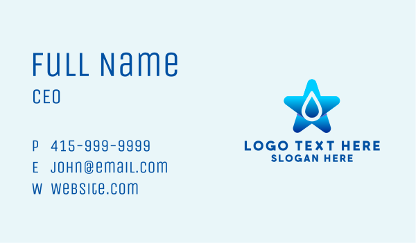 Star Water Droplet  Business Card Design Image Preview