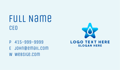 Star Water Droplet  Business Card Image Preview