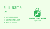Green Leaf Zipper Shopping Bag Business Card Design Image Preview