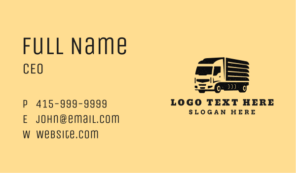 Black Freight Truck Business Card Design Image Preview