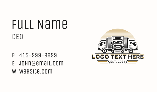 Truck Freight Cargo Business Card Design Image Preview