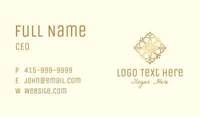 Gold Flower Diamond  Business Card Image Preview