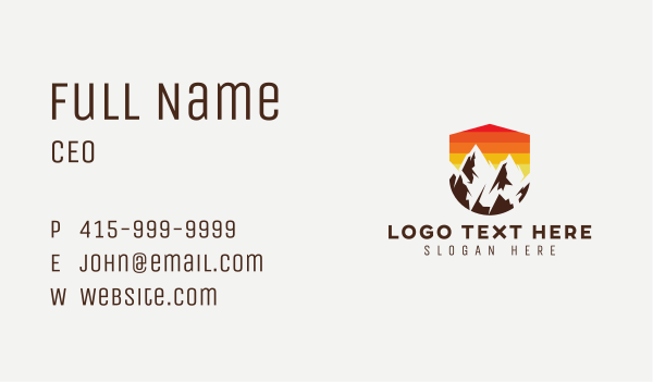 Hiking Mountaineer Nature Business Card Design Image Preview