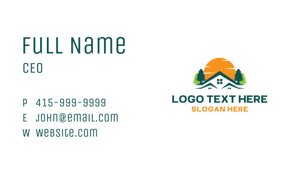 House Roof Sun Trees Business Card Design Image Preview