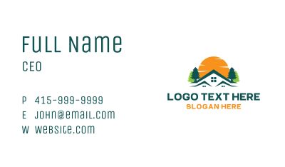 House Roof Sun Trees Business Card Image Preview