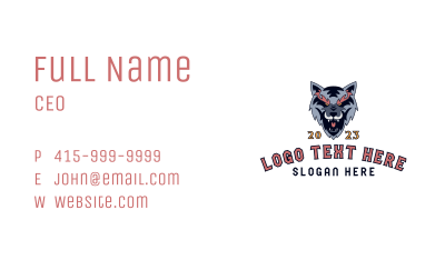 Gaming Wolf Canine Business Card Image Preview