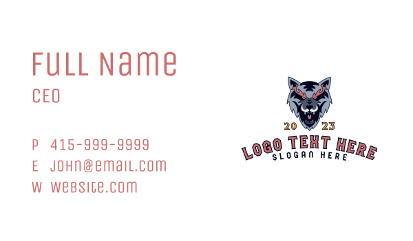Gaming Wolf Canine Business Card Design Image Preview